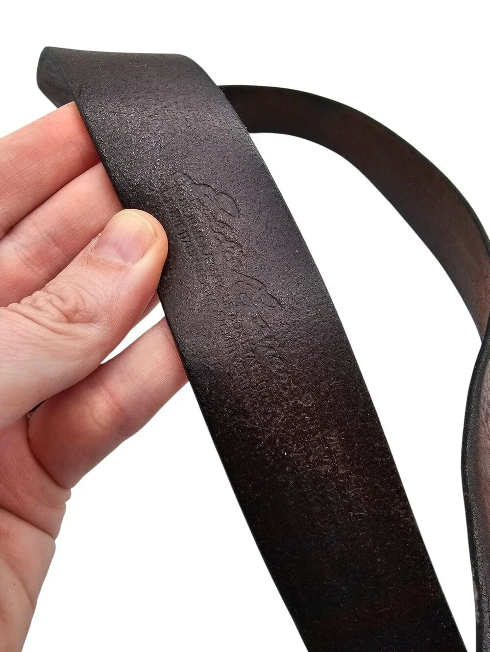 Eddie Bauer Womens Sz L Genuine Leather Brown Belt w/ Gold Buckle